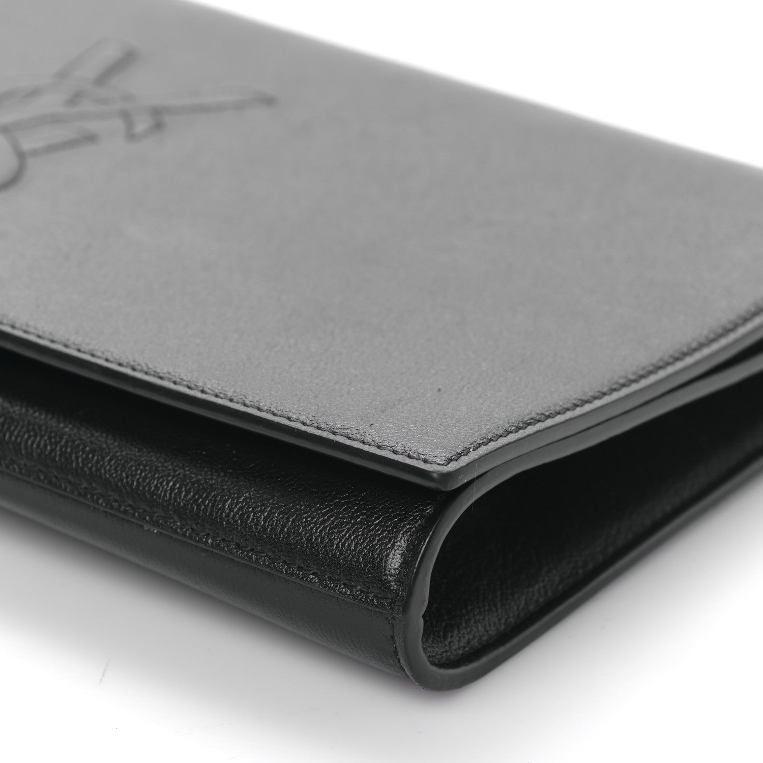 Saint Laurent Calfskin Monogram Large Belle De Jour Clutch Black 8 of 9