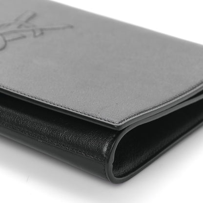 Saint Laurent Calfskin Monogram Large Belle De Jour Clutch Black 8 of 9