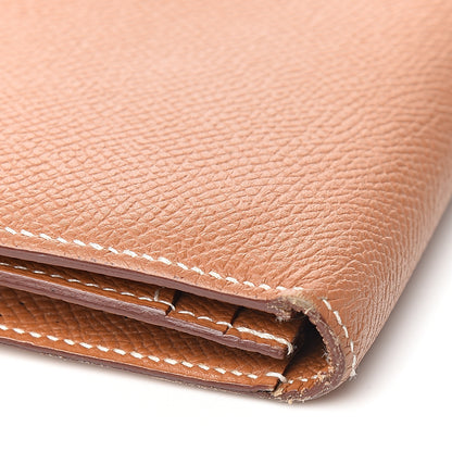 Hermes Epsom Bearn Gusset Wallet Gold 9 of 10