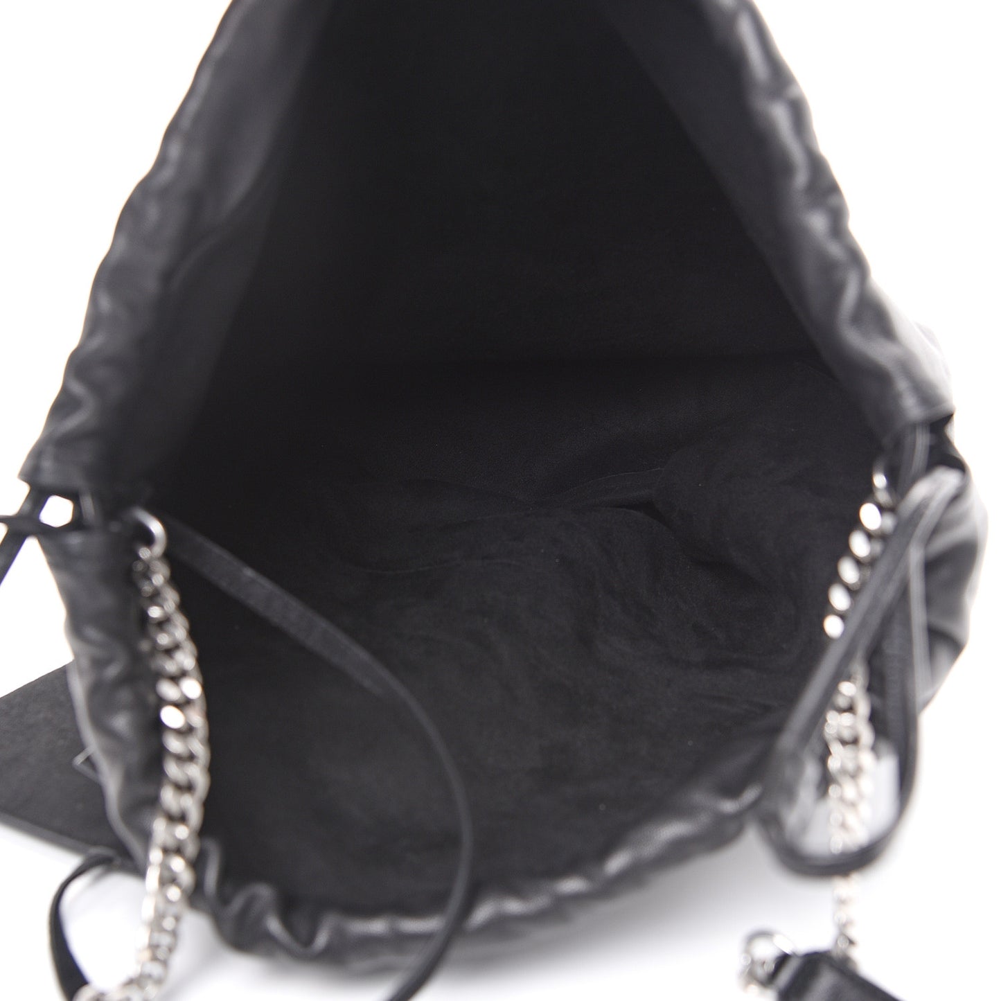 Lambskin Teddy Bucket Bag Black