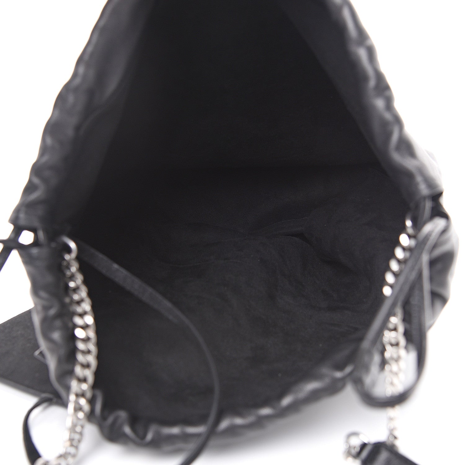 Saint Laurent Lambskin Teddy Bucket Bag Black 4 of 8