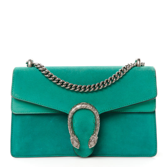 Suede Small Dionysus Shoulder Bag Green