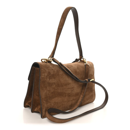 Prada Camoscio Medium Soft Sound Shoulder Bag Cacao 3 of 9