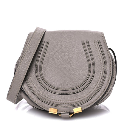 Chloe Grained Calfskin Small Marcie Saddle Bag Cashmere Grey 1 of 12