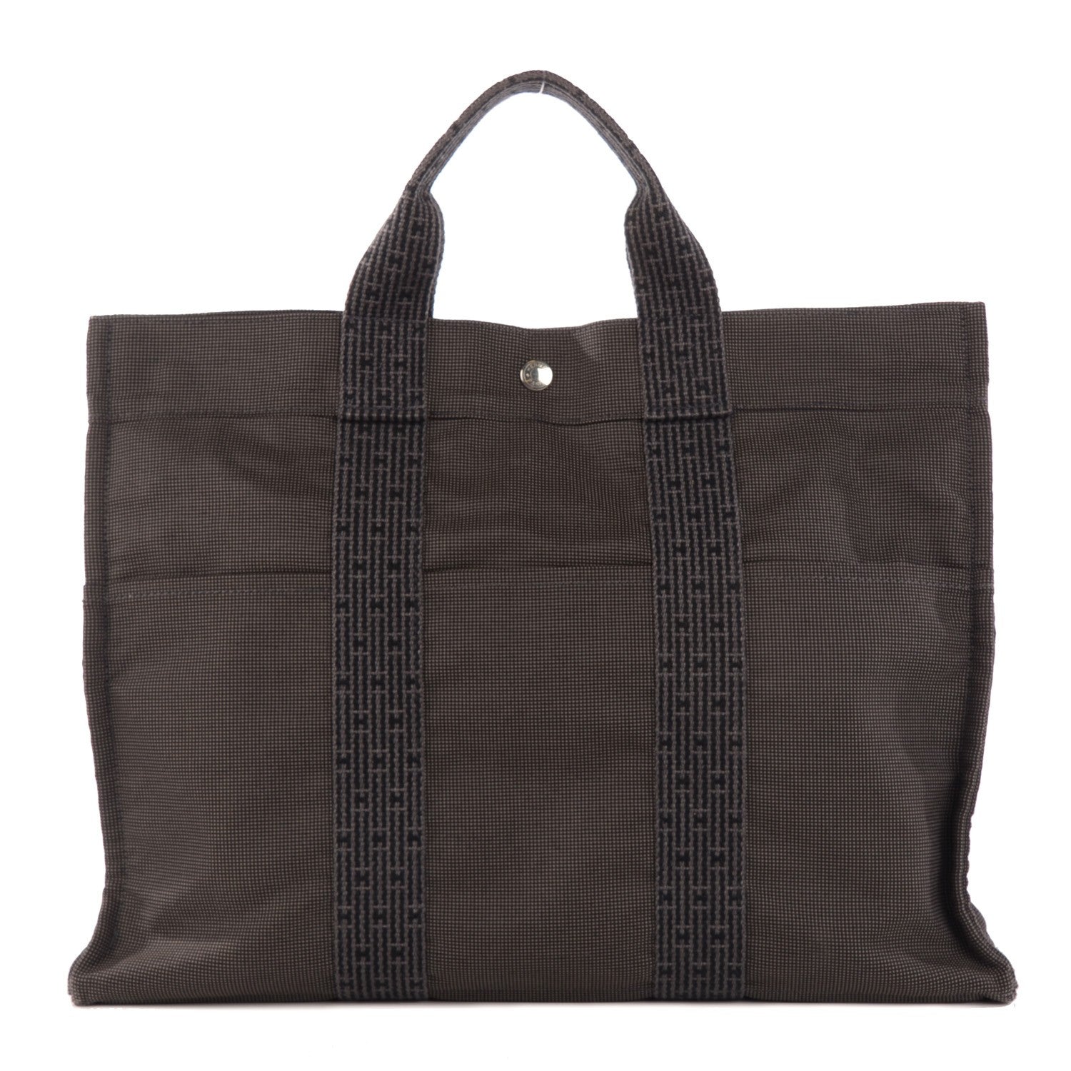 Hermes Canvas Herline Tote MM Grey 1 of 14