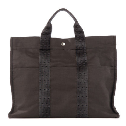 Hermes Canvas Herline Tote MM Grey 1 of 14