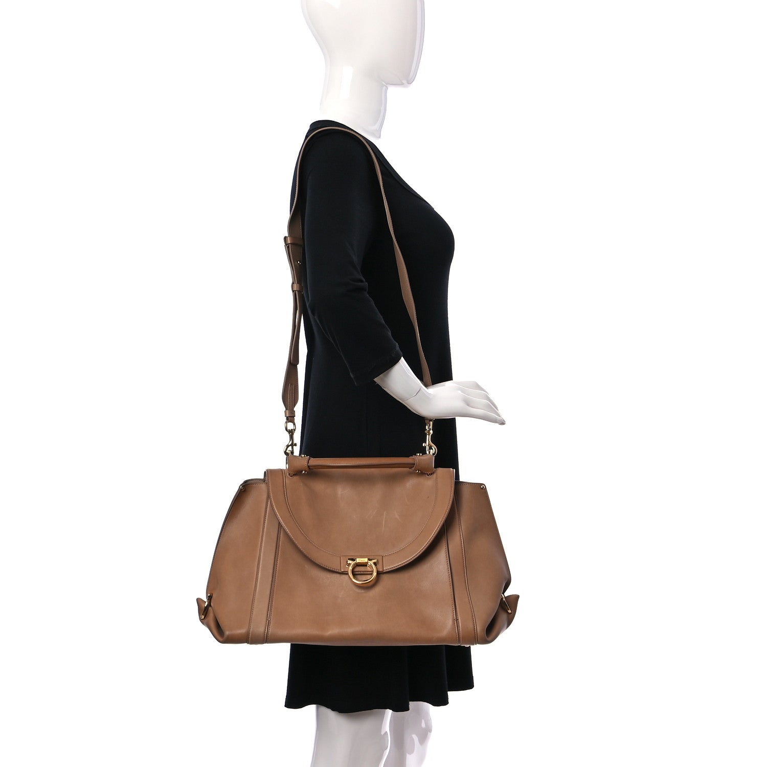 Salvatore Ferragamo Calfskin Suzanna Satchel Yuta 2 of 11