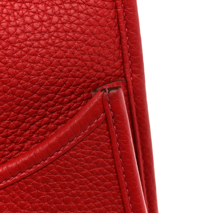 Hermes Taurillon Clemence EVELYNE III PM Rouge Casaque 13 of 14