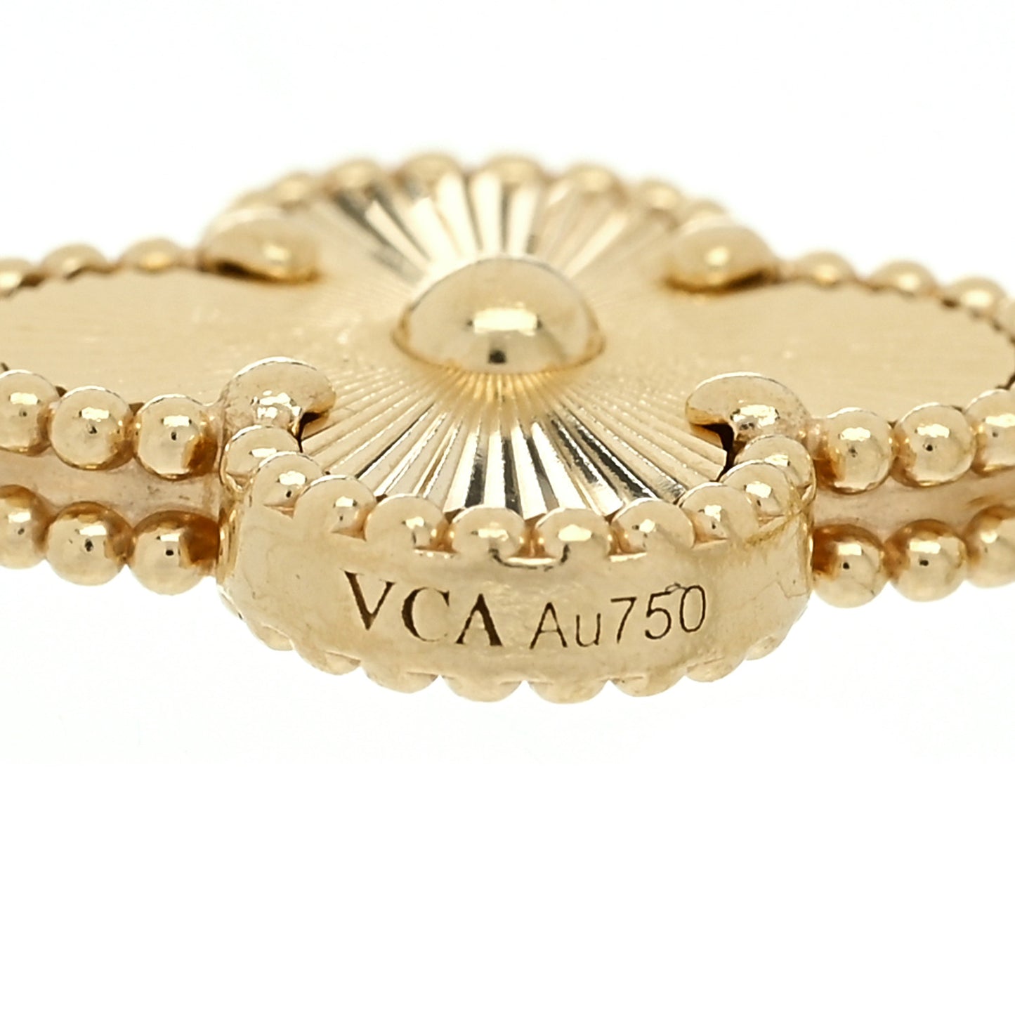 18K Yellow Gold 5 Motifs Guilloche Vintage Alhambra Bracelet
