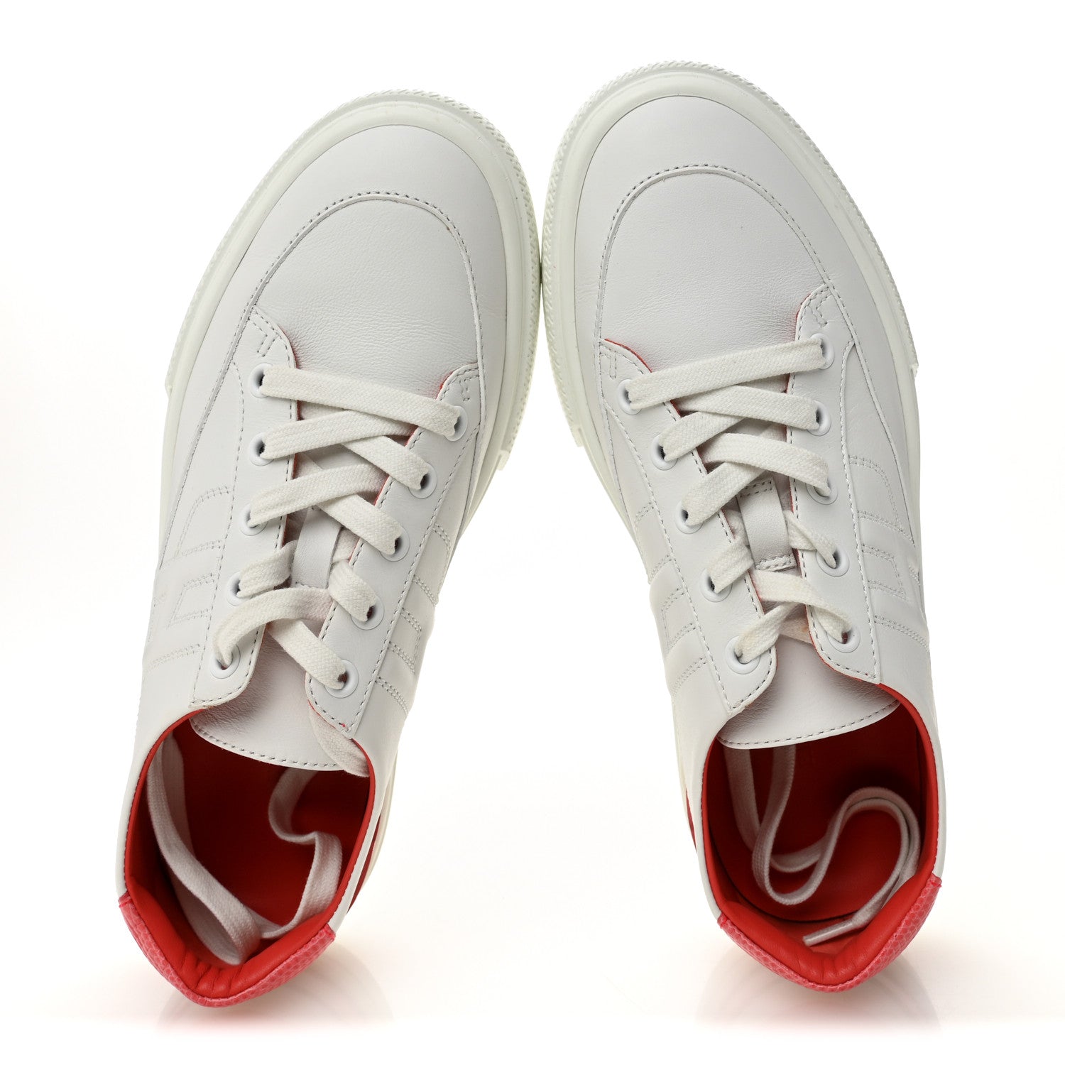 Hermes Shiny Lizard Calfskin Deep Sneakers 38 White Bougainvillea 5 of 10