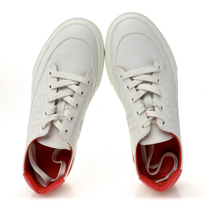 Hermes Shiny Lizard Calfskin Deep Sneakers 38 White Bougainvillea 5 of 10