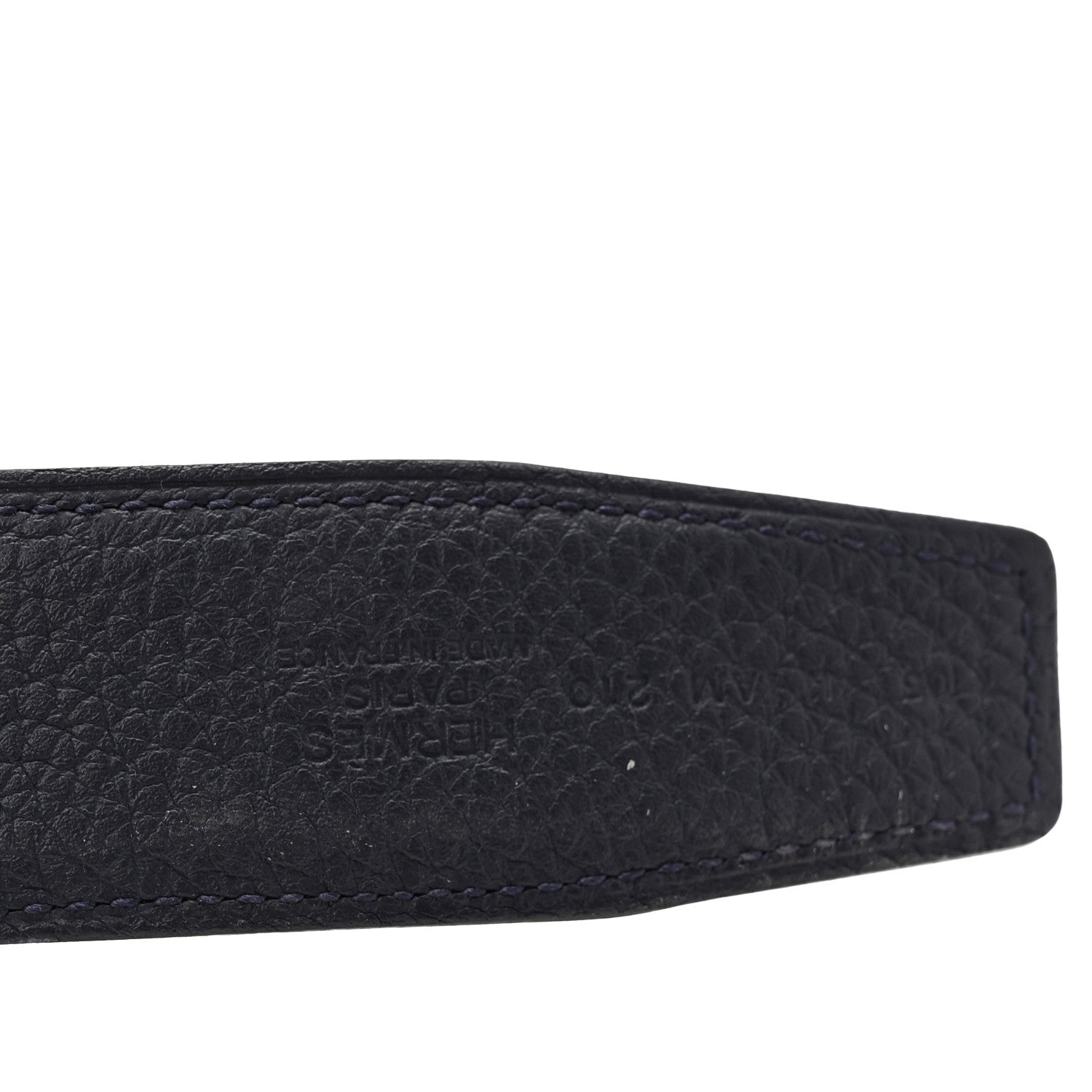 Hermes Box Togo 32mm Panache Belt 105 42 Black Bleu de Prusse 4 of 5