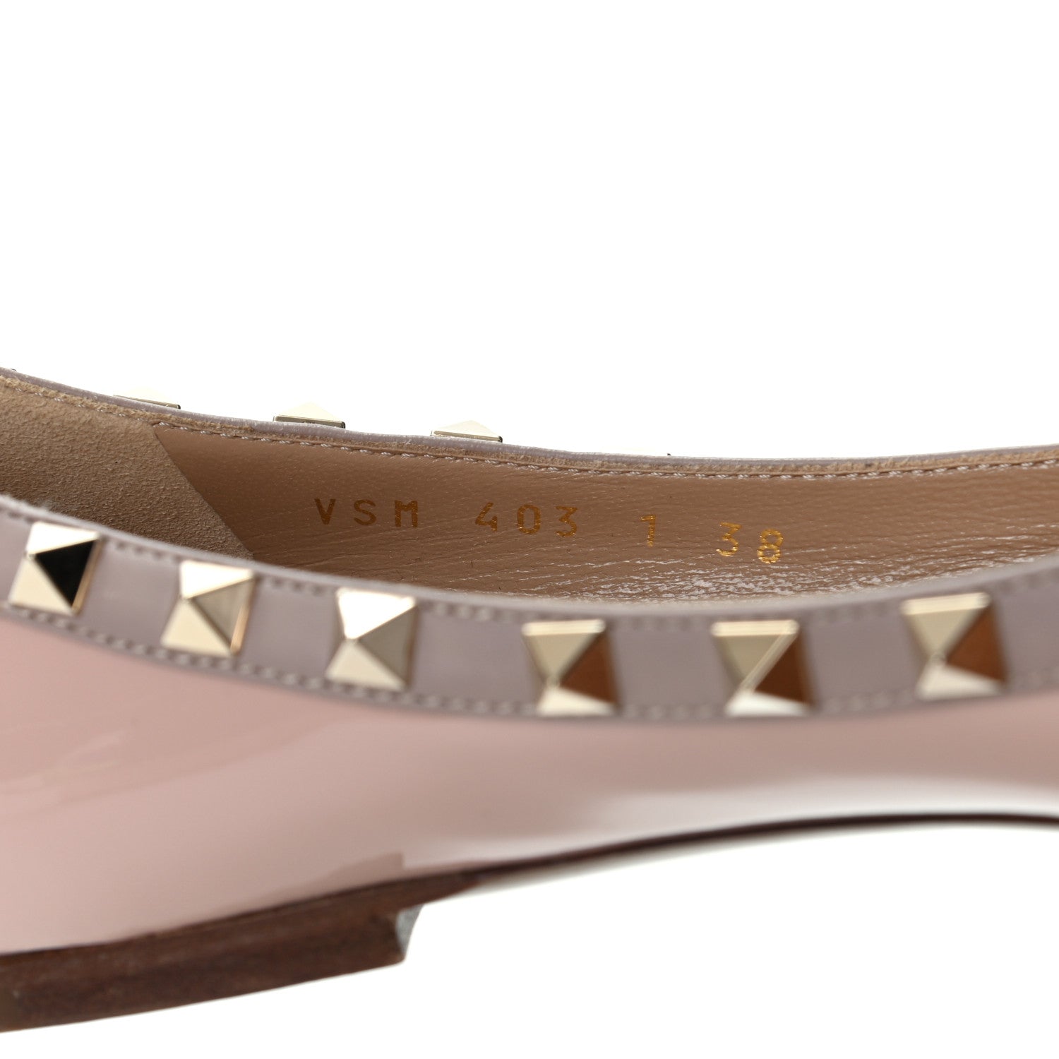Valentino Garavani Patent Nappa Rockstud Ballerina Flats 38 Camel Rose Poudre 7 of 11