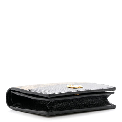 Gucci Dollar Calfskin GG Supreme Monogram GG Marmont Card Case Black Beige Ebony 4 of 8