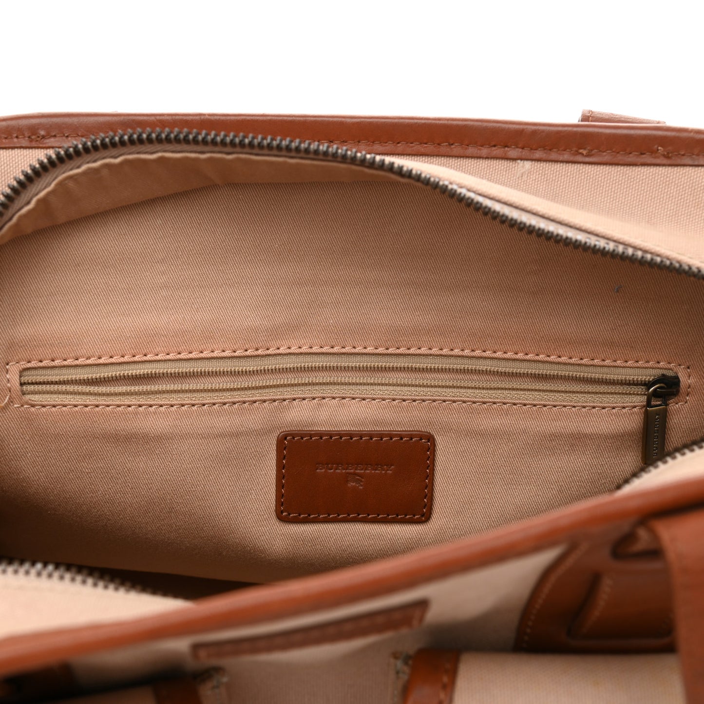 Canvas Nova Check Buckle Satchel Natural