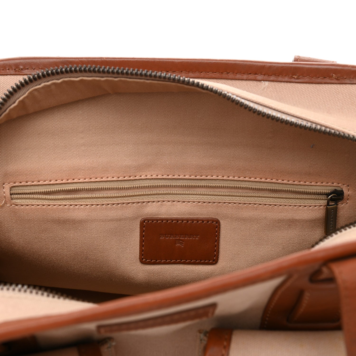 Burberry Canvas Nova Check Buckle Satchel Natural 8 of 14