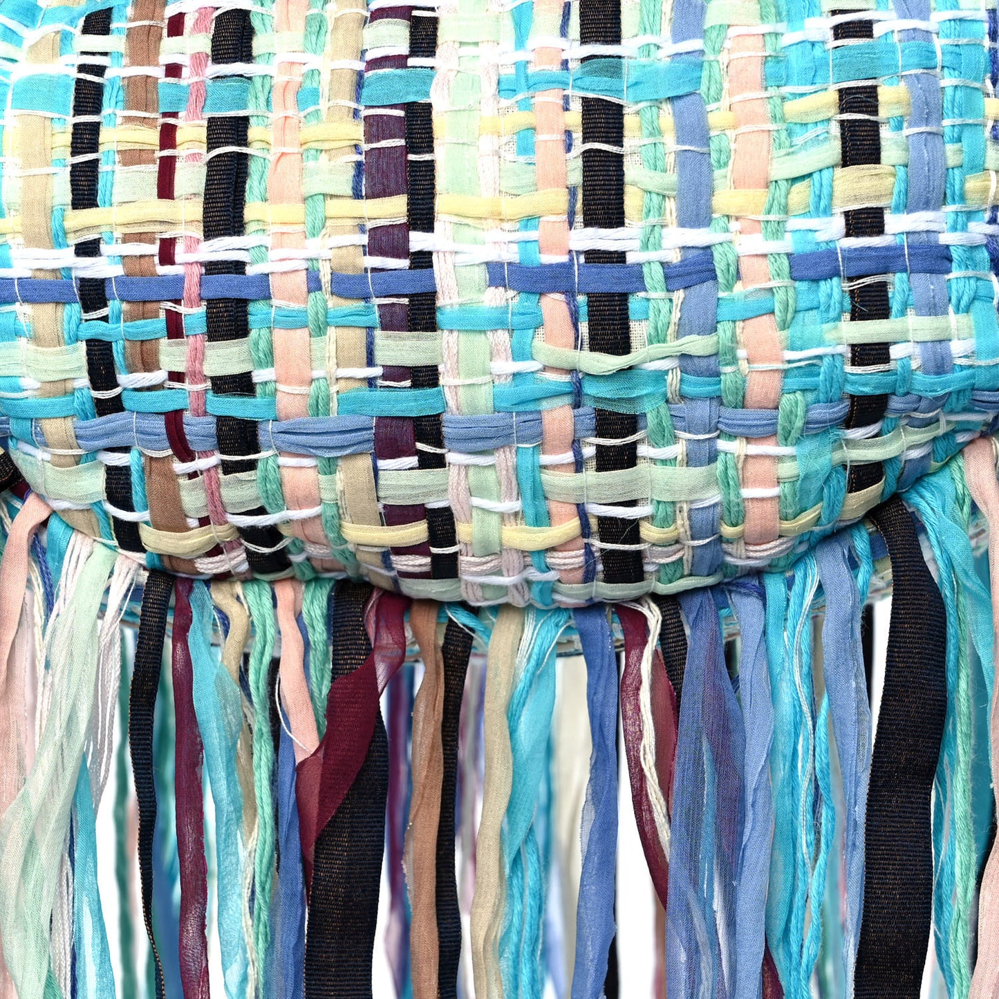 Tweed Fringe Hammock Hobo Bag Multicolor