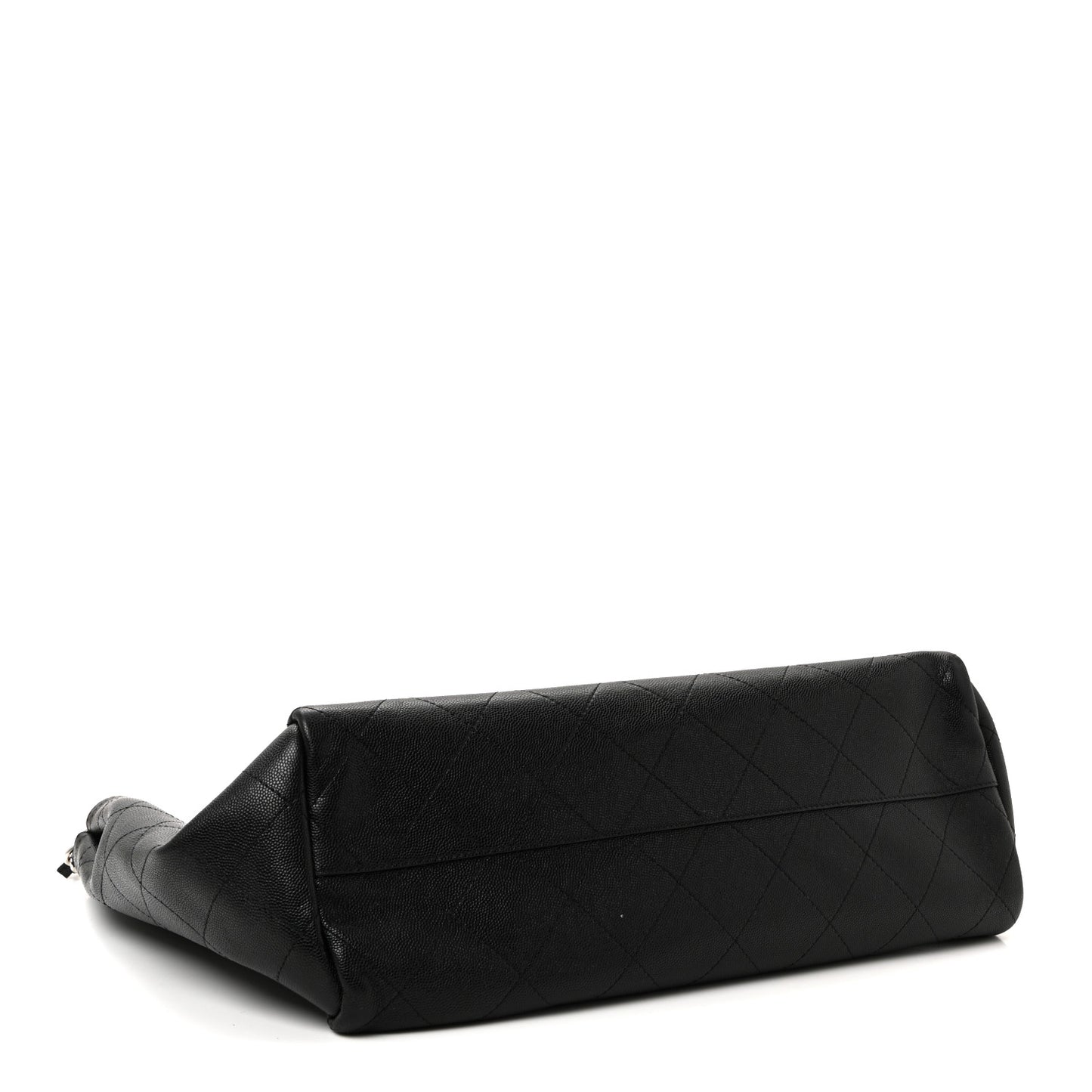 Caviar Stitched Large Shopping Tote Black
