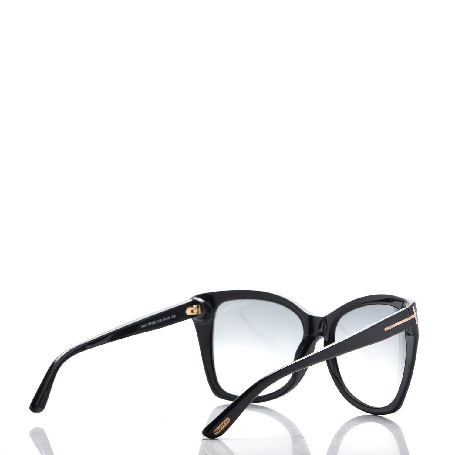 Tom Ford Carli Oversize Square Cateye Sunglasses TF295 Black 4 of 8