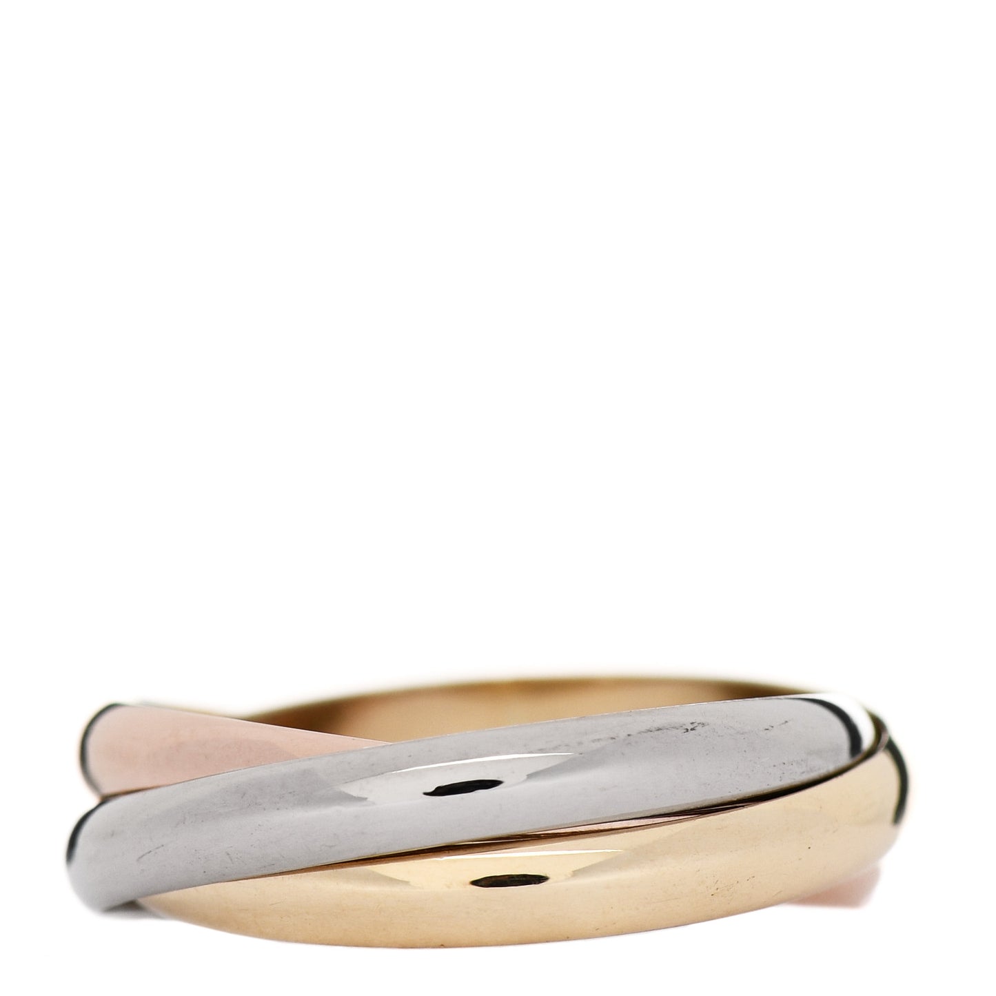 18K Pink Yellow White Gold Small Trinity Ring 58 8.25
