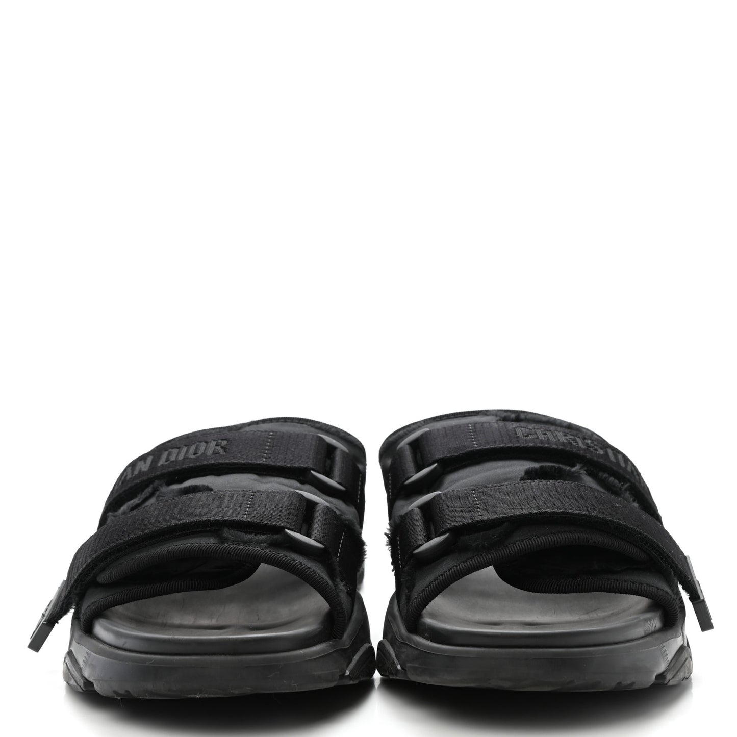 Technical Fabric Camouflage D-Wander Slide Sandals 40 Black