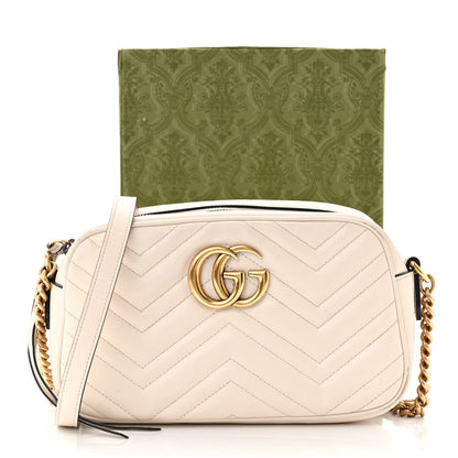 Gucci Calfskin Matelasse Small GG Marmont Chain Shoulder Bag White 16 of 16