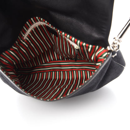 Gucci Denim Monogram Britt Tassel Shoulder Bag Black 5 of 10