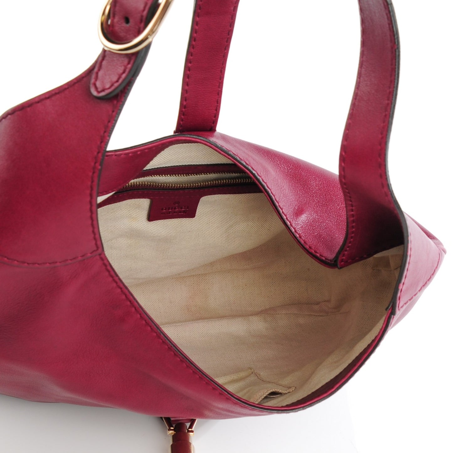 Calfskin Medium Jackie Soft Hobo Burgundy