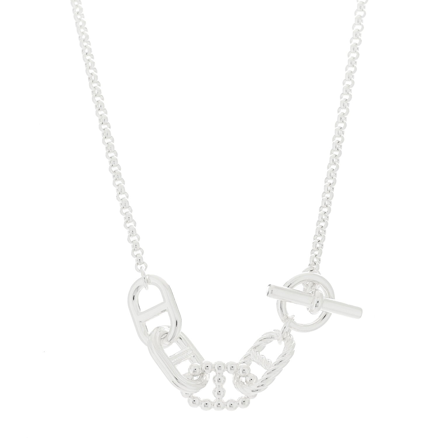 Hermes Sterling Silver PM Allea II Necklace 1 of 5