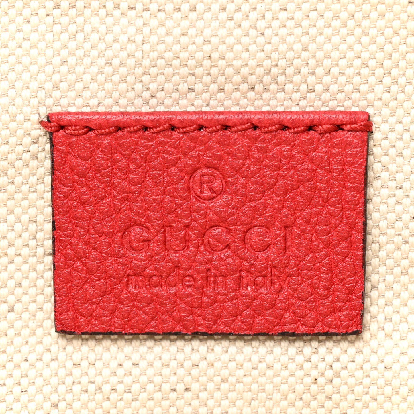 Grained Calfskin Logo Belt Bag Hibiscus Red