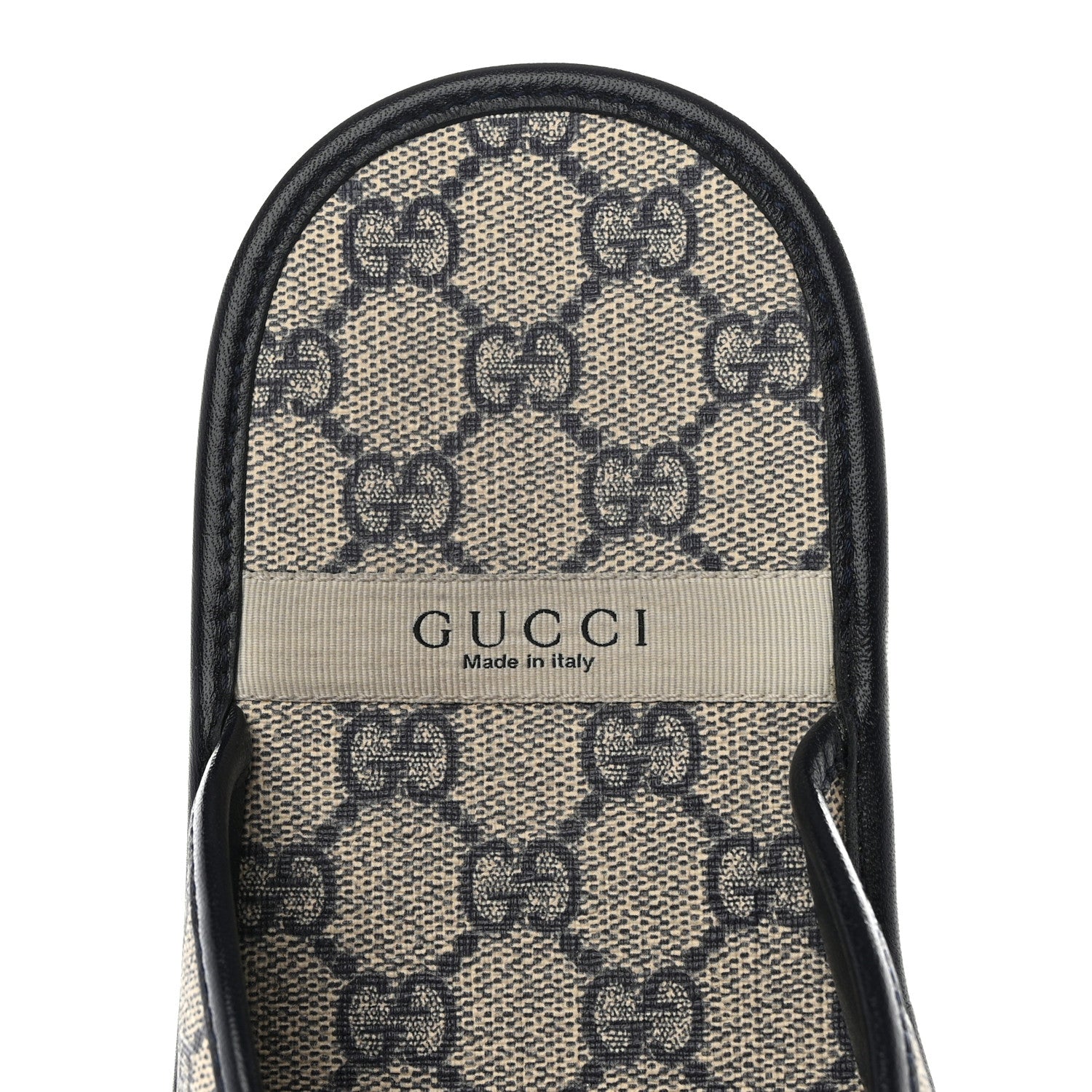 Gucci GG Supreme Monogram Miro Soft Calfskin Men's Horsebit Slippers 9 Beige Blue 7 of 9