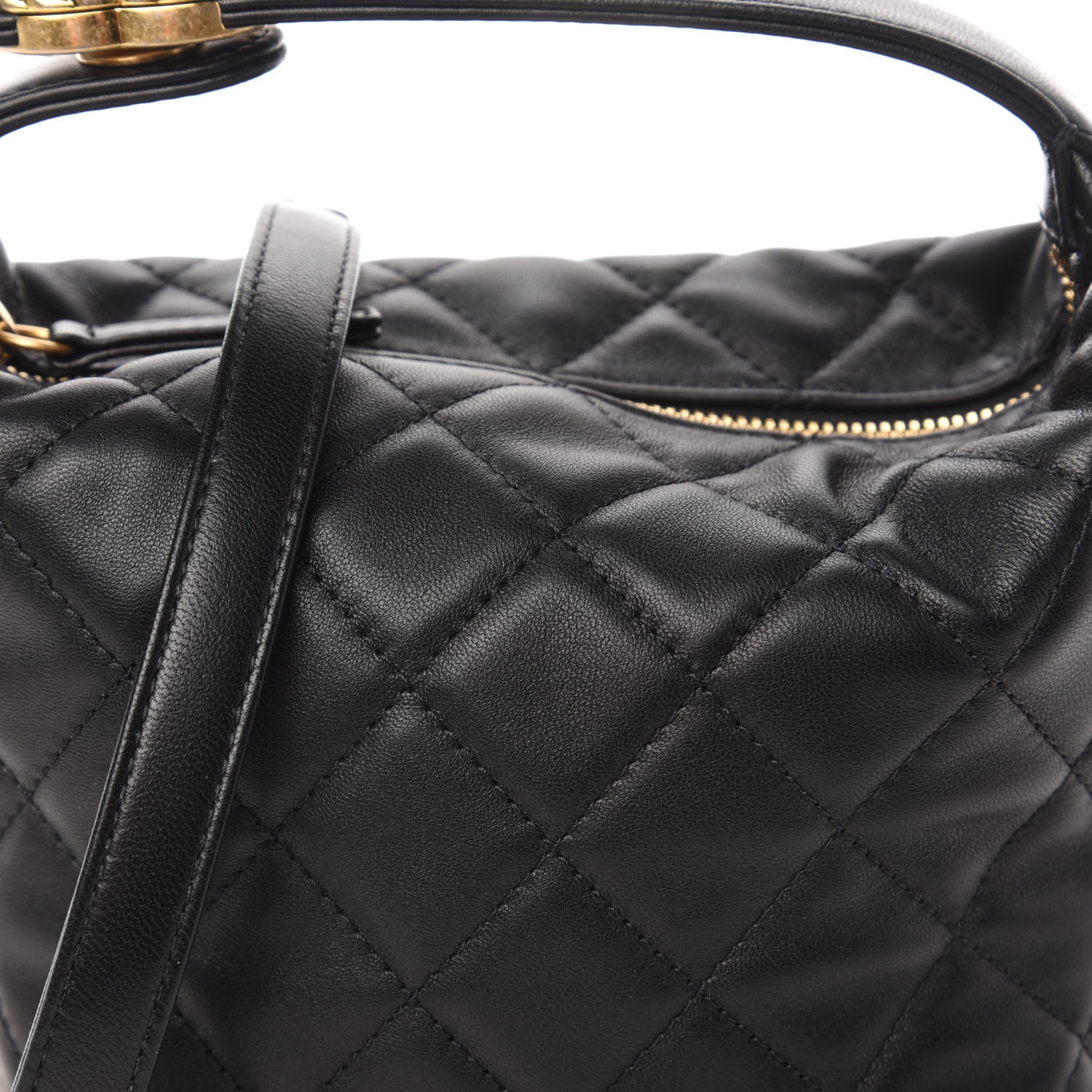 Chanel Lambskin Quilted Small Perfect Meeting Hobo Black 10 of 10