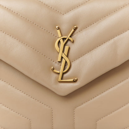 Saint Laurent Calfskin Y Quilted Monogram Small Loulou Chain Satchel Dark Beige 9 of 11