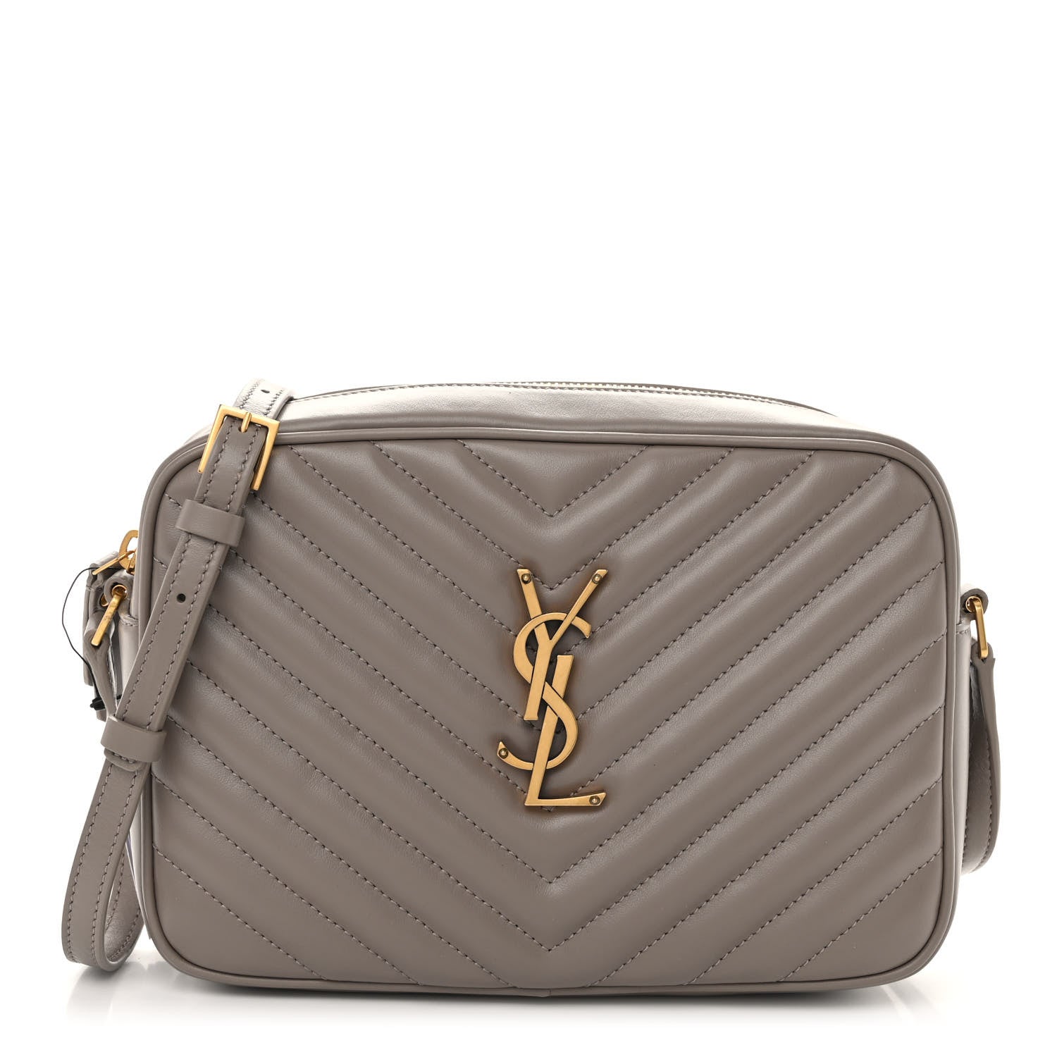 Saint Laurent Calfskin Matelasse Monogram Lou Camera Bag Greyish Brown 1 of 9