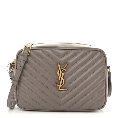 Saint Laurent Calfskin Matelasse Monogram Lou Camera Bag Greyish Brown 1 of 9