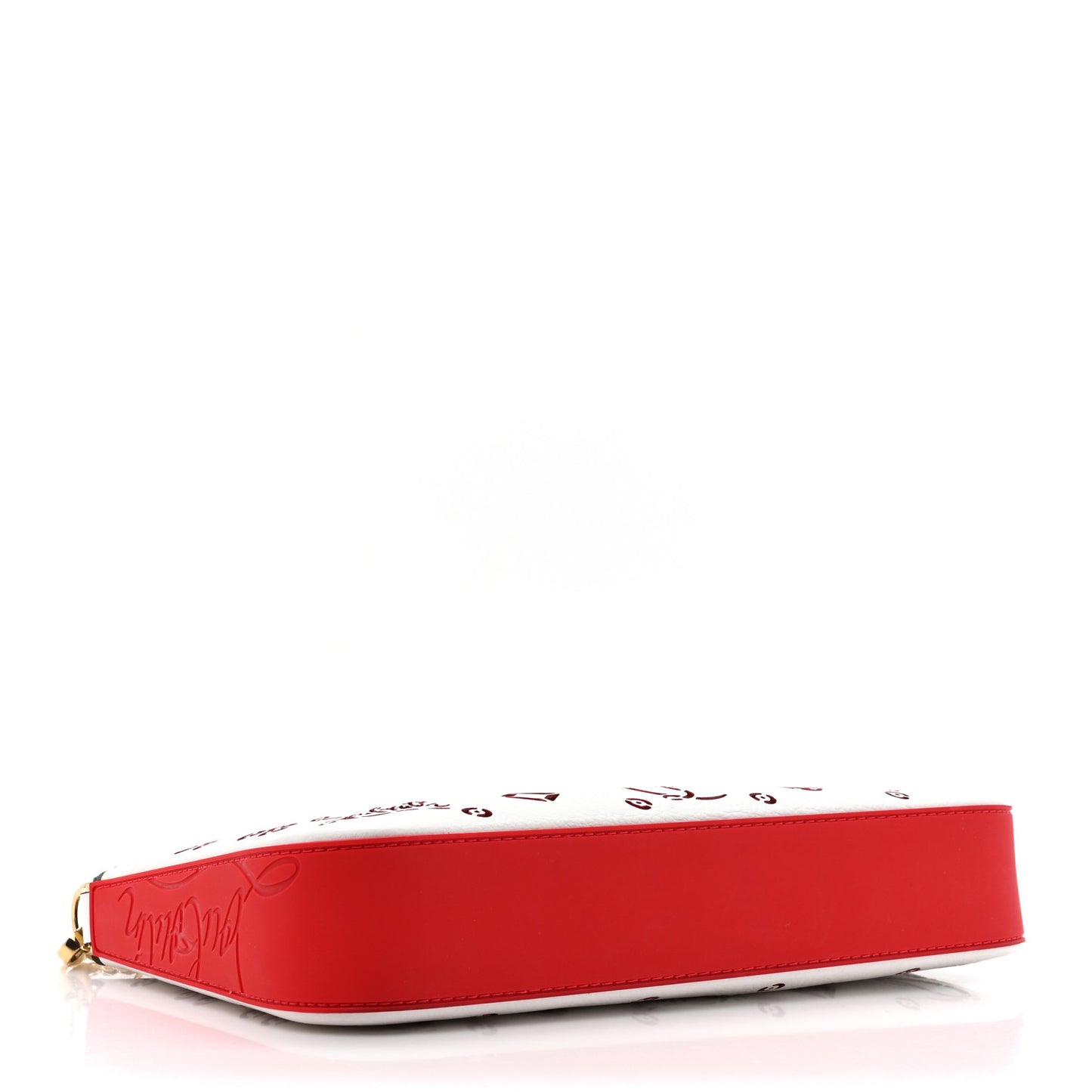 Calfskin Empire Loubinthesky Loubila Chain Clutch Bianco Loubi