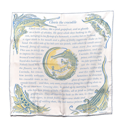 Hermes Silk Clovis Crocodile Pocket Square 1 of 4