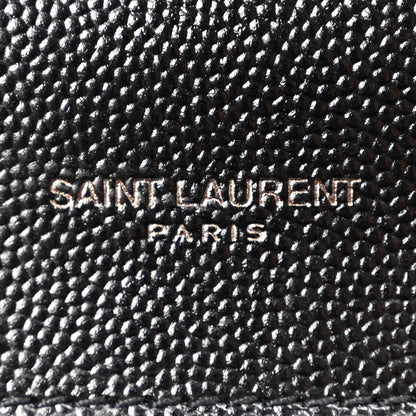 Saint Laurent Grain De Poudre Textured Mixed Matelasse Triquilt Medium Monogram Monochrome Satchel Black 5 of 9