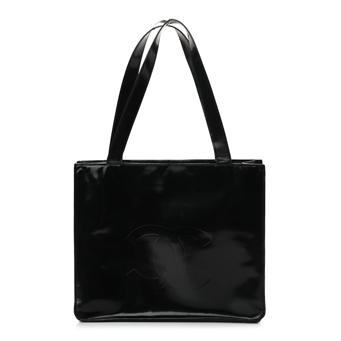 Patent CC Shopper Tote Black