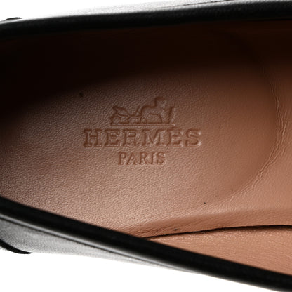 Hermes Goatskin Womens Paris Loafers 36 Black 6 of 10