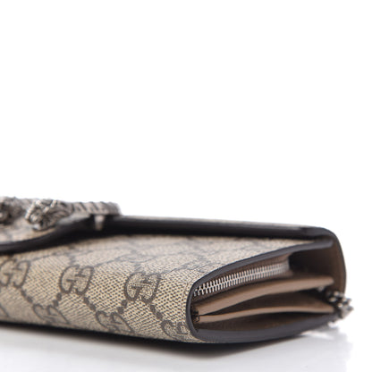 Gucci GG Supreme Monogram Dionysus Chain Clutch Wallet Beige Taupe 7 of 9
