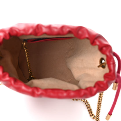 Gucci Calfskin Matelasse Mini GG Marmont 2.0 Bucket Bag Hibiscus Red 5 of 9