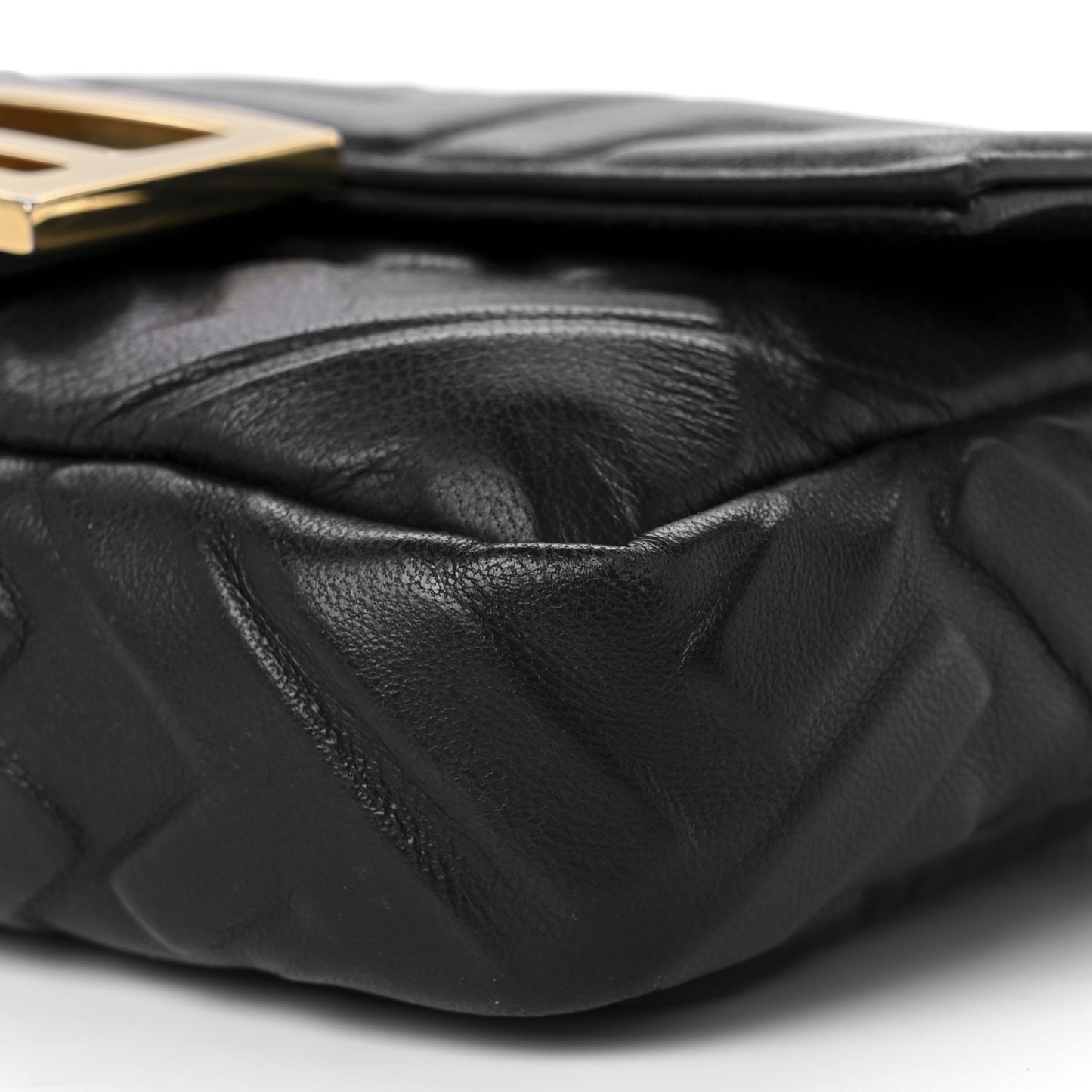 Nappa FF 1974 Embossed Mini Baguette Black