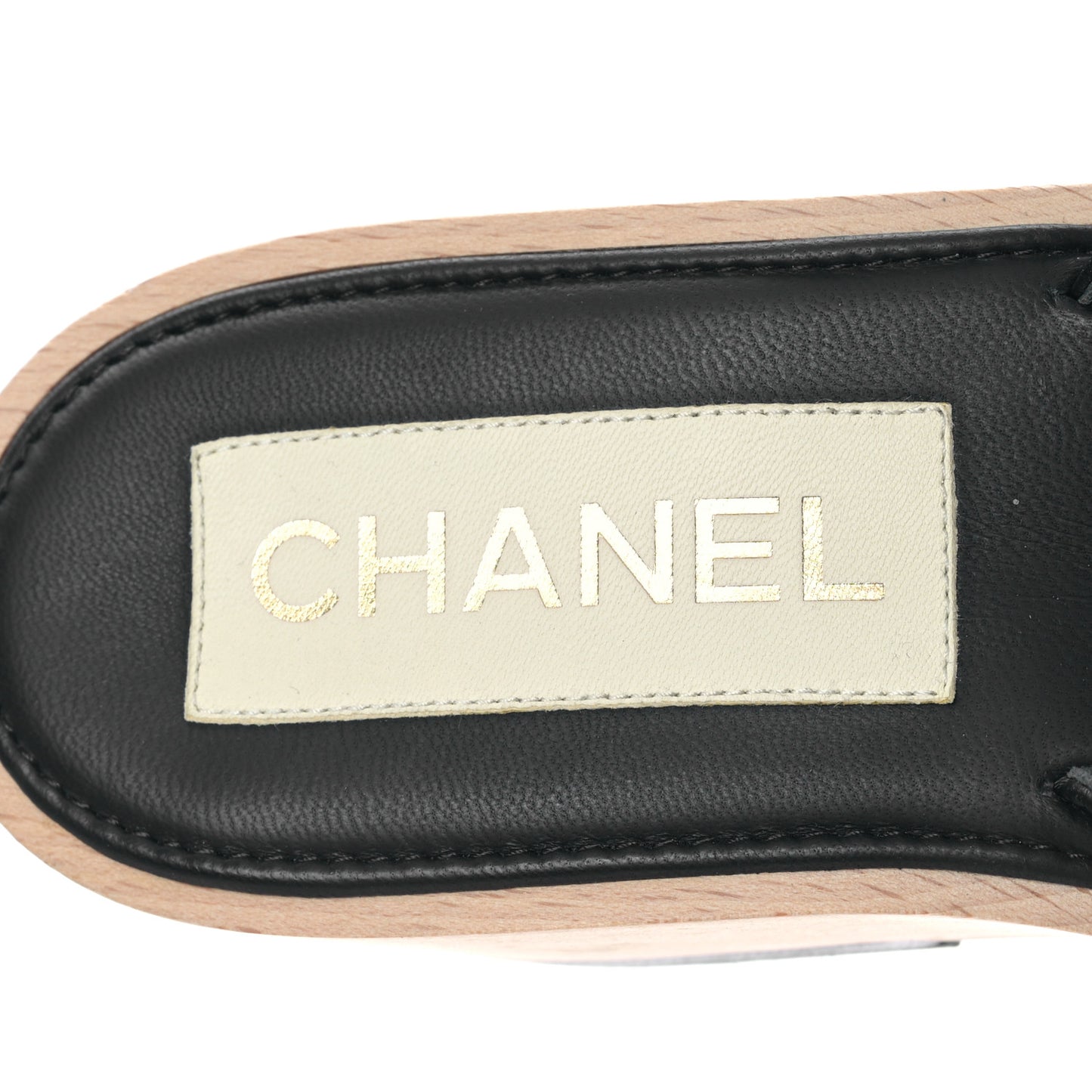 Lambskin Quilted CC Slip On Platform Sandals 39 Black