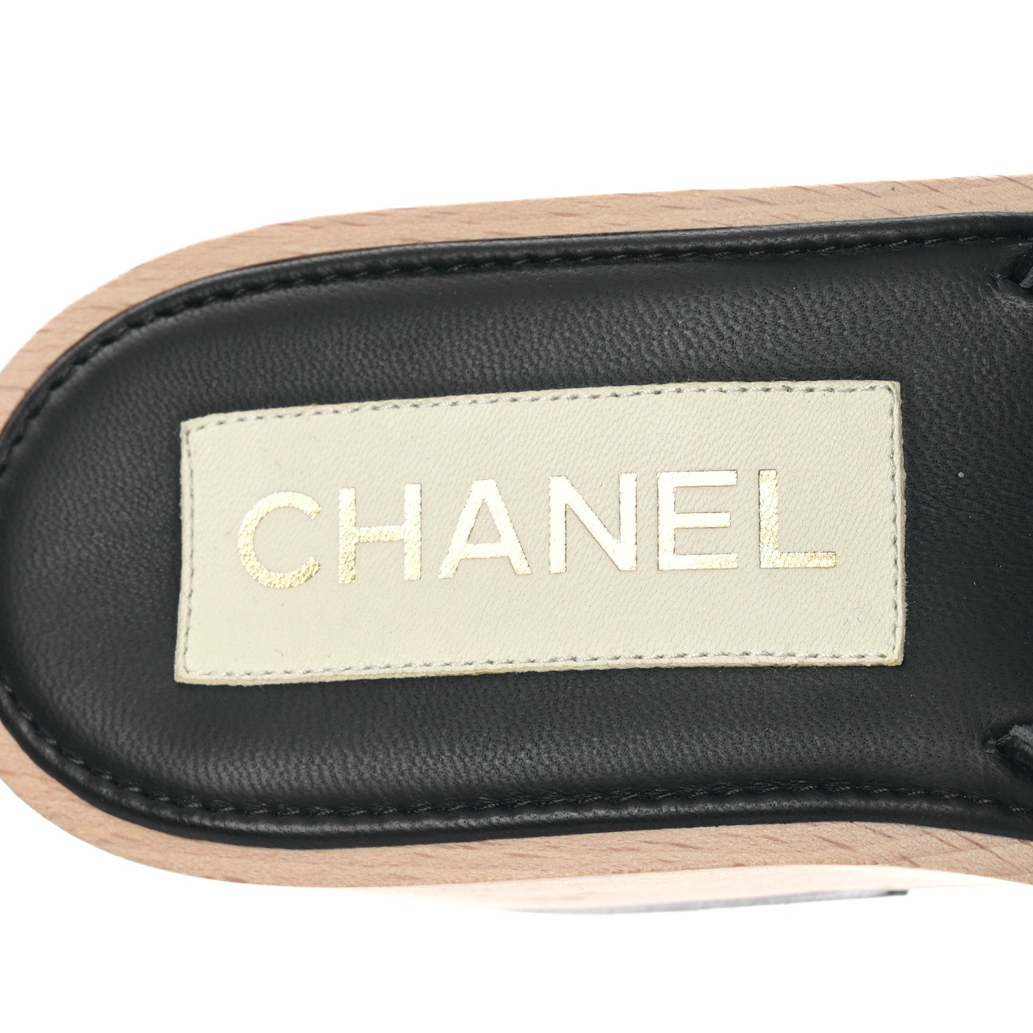 Chanel Lambskin Quilted CC Slip On Platform Sandals 39 Black 7 of 8