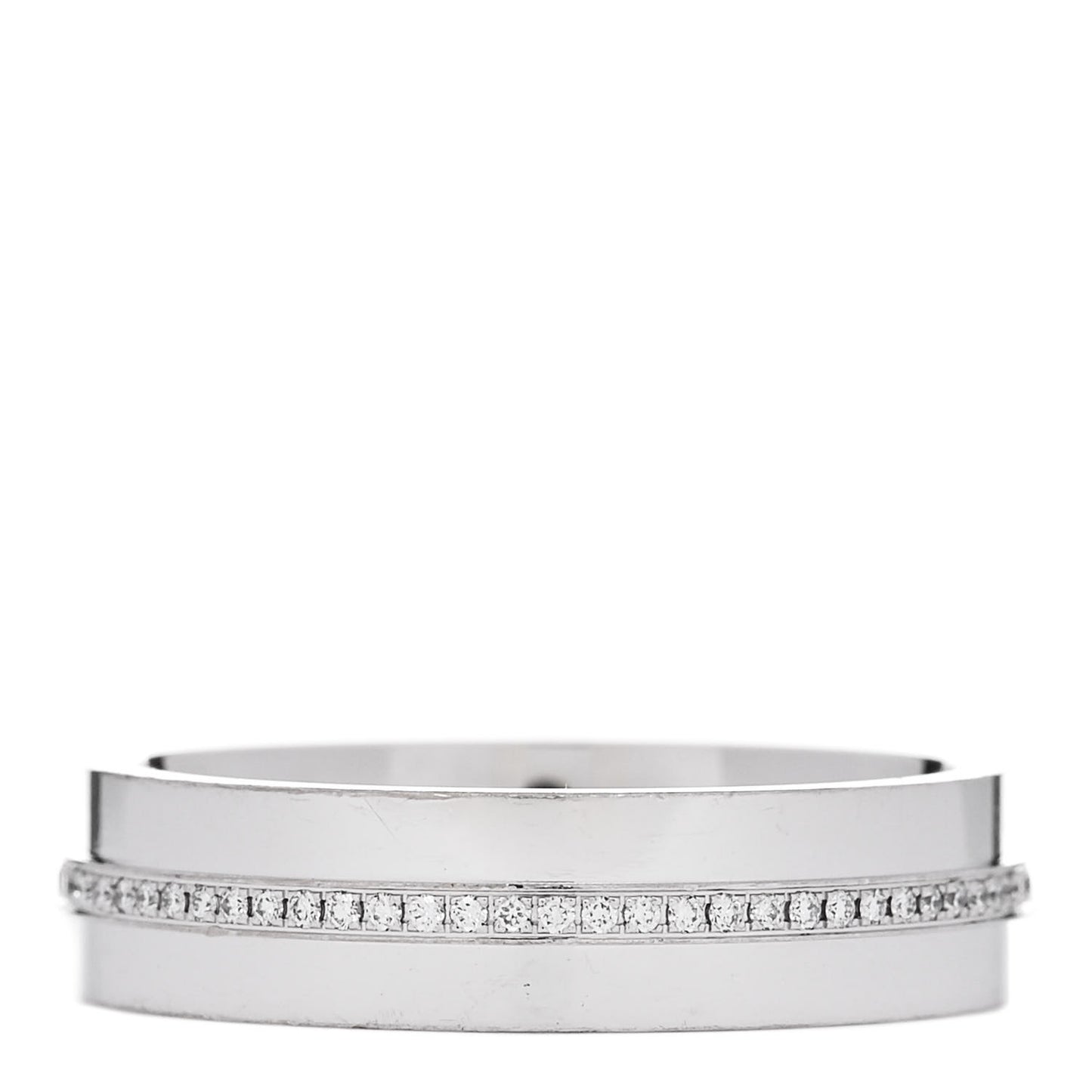 18K White Gold Diamond Wide T Two Ring 60 9