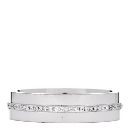Tiffany 18K White Gold Diamond Wide T Two Ring 60 9 3 of 5