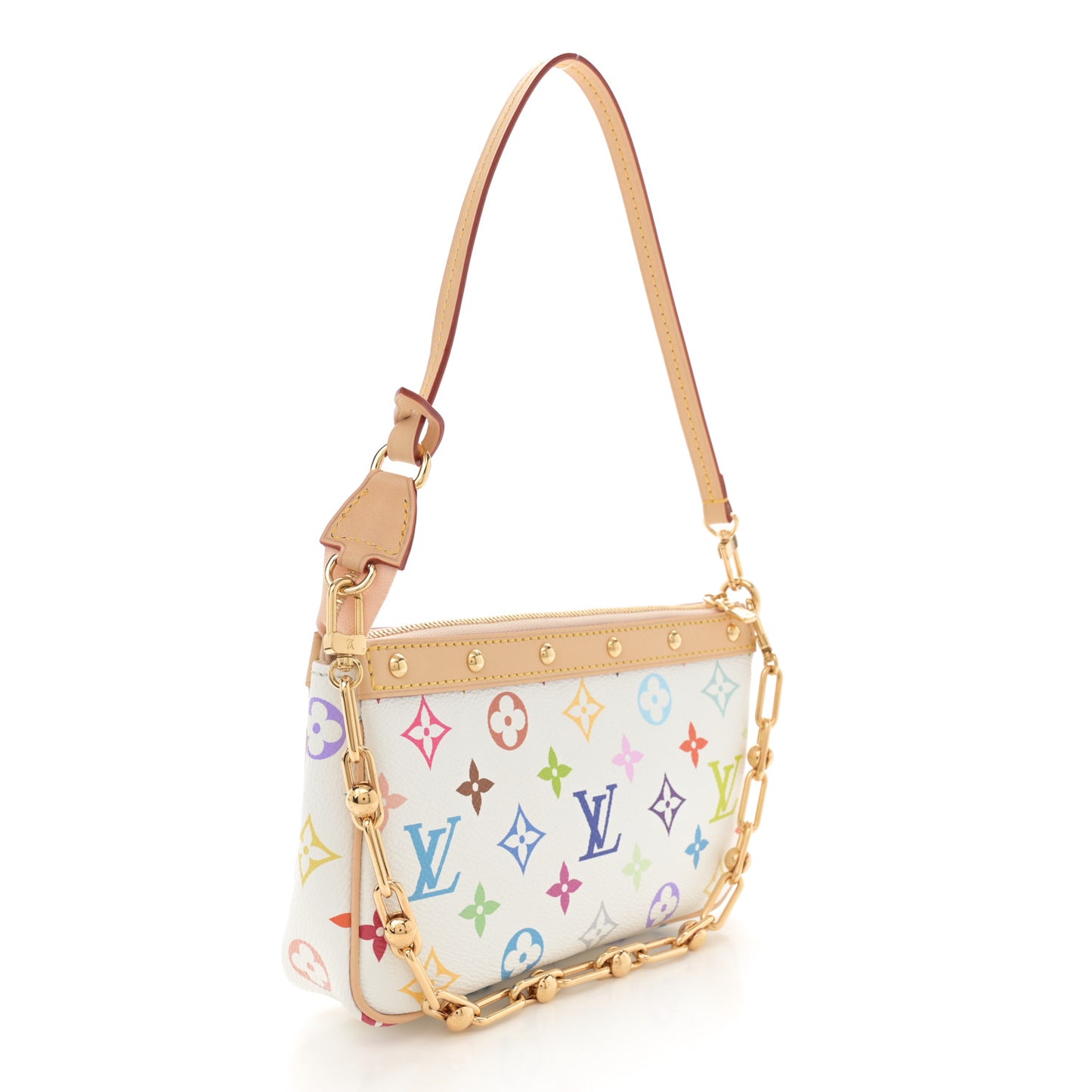 LV X TM Monogram Multicolor Pochette Accessories White