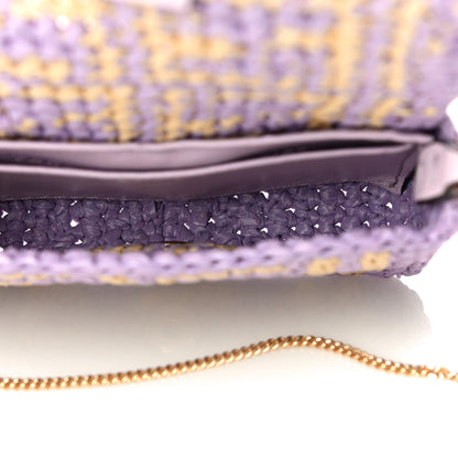 Fendi Raffia Vitello Seta FF Woven Nano Baguette Charm Anemone Natural 4 of 9