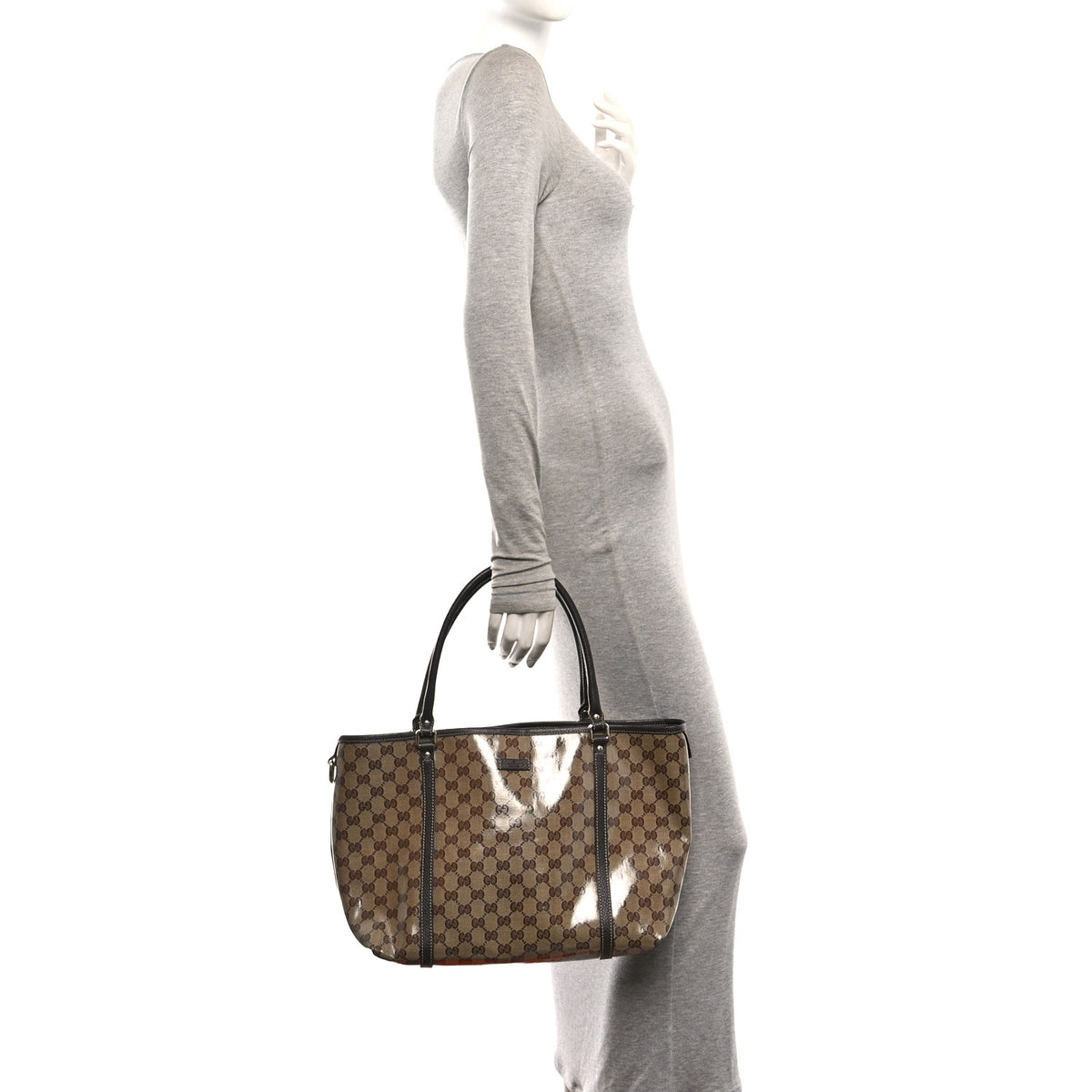 Gucci Crystal Monogram Medium Joy Tote Beige Ebony Testa di Moro 3 of 10